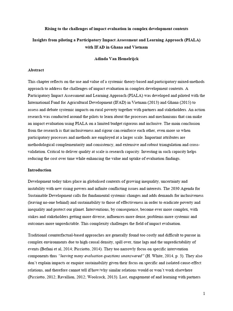 Rising To The Challenges of Impact Evalu | PDF | Evaluation | Sampling ...