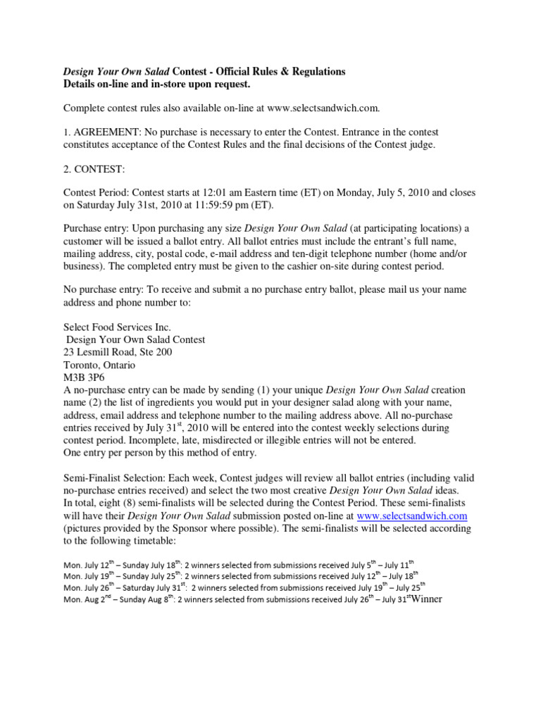 Design Your Own Salad Rules | Download Free PDF | Justice | Crime ...