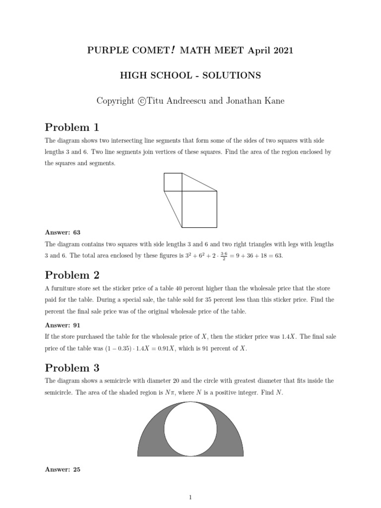 2021 Hs Solutions | PDF | Area | Triangle