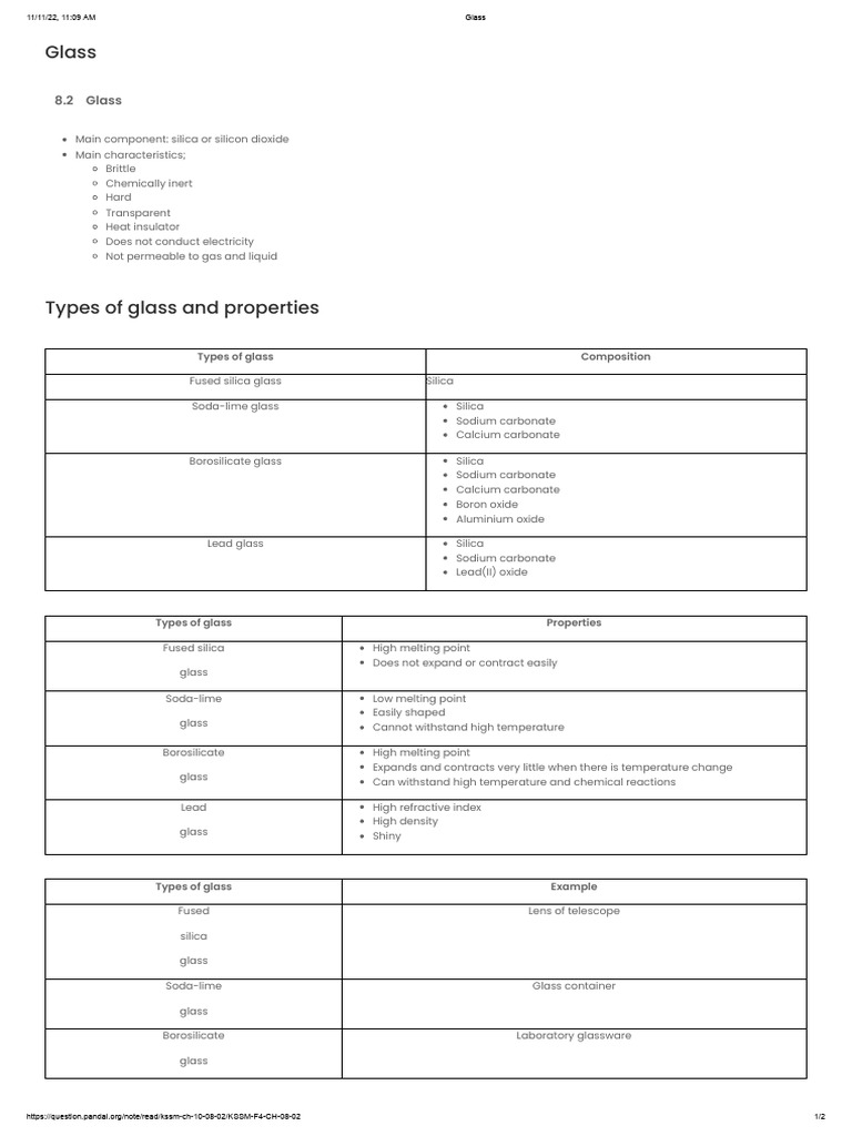 Glass Pdf Glasses Silicon Dioxide