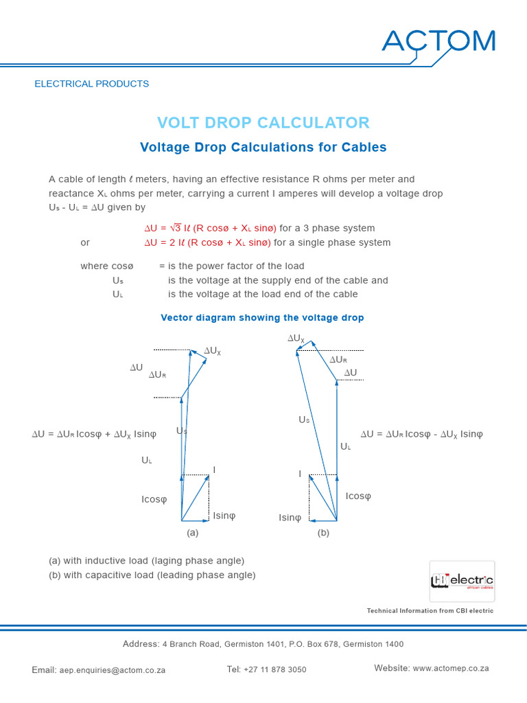 Volt Drop Calculator PDF Volt Electronic Engineering