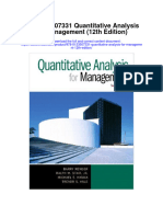 978 0133507331 Quantitative Analysis For Management 12th Edition