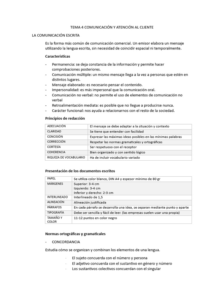 Tema 4 La Comunicación Escrita Pdf Comunicación Lingüística