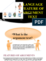 Language Feature of Argument Text