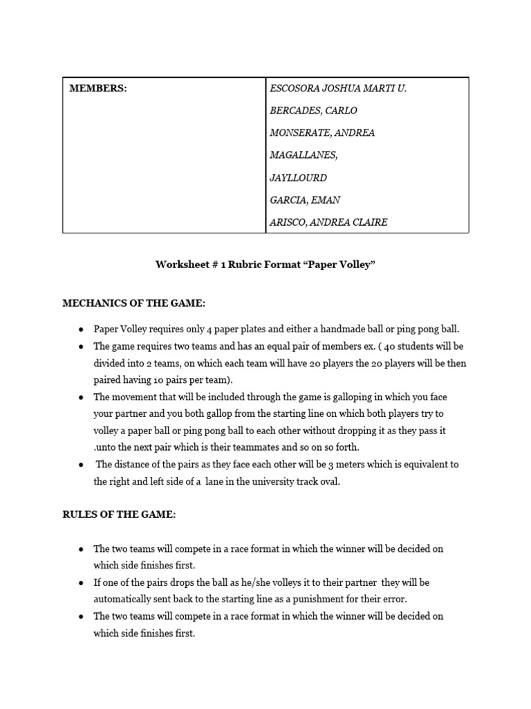 Title paper volley pdf sports