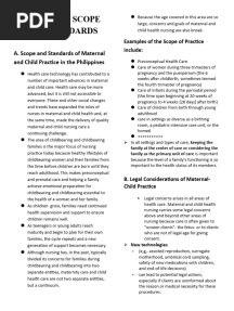 Scope and Standards of Maternal and Child Practice in The Philippines