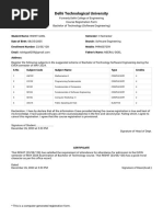 Course Registration Acknowledgement Slip