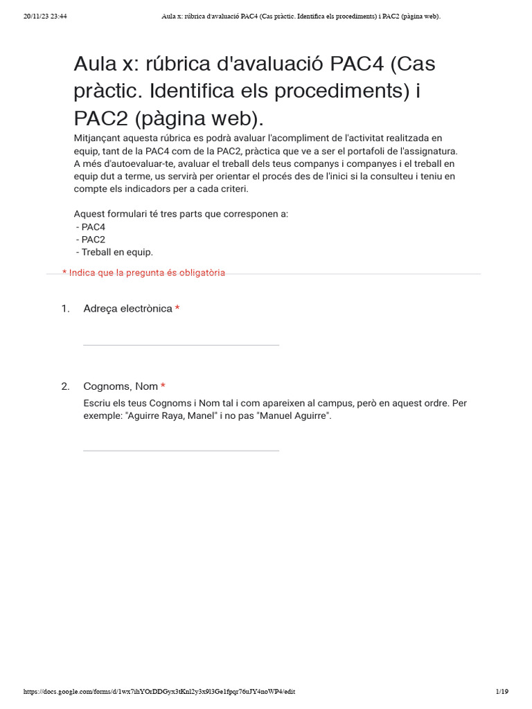 Plantilla - Rúbrica - PAC4 - I - PAC2 - PR-AULAx - 2023-24 (1 ...