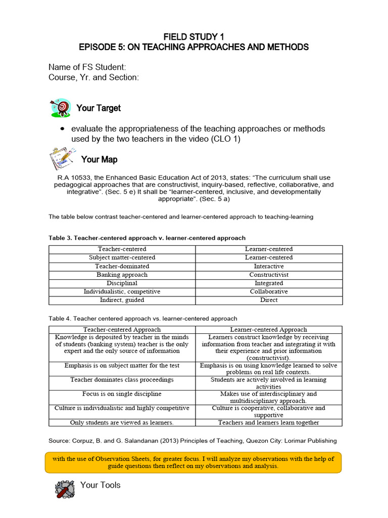 Teaching Approaches: Evaluation Guide | PDF | Constructivism ...