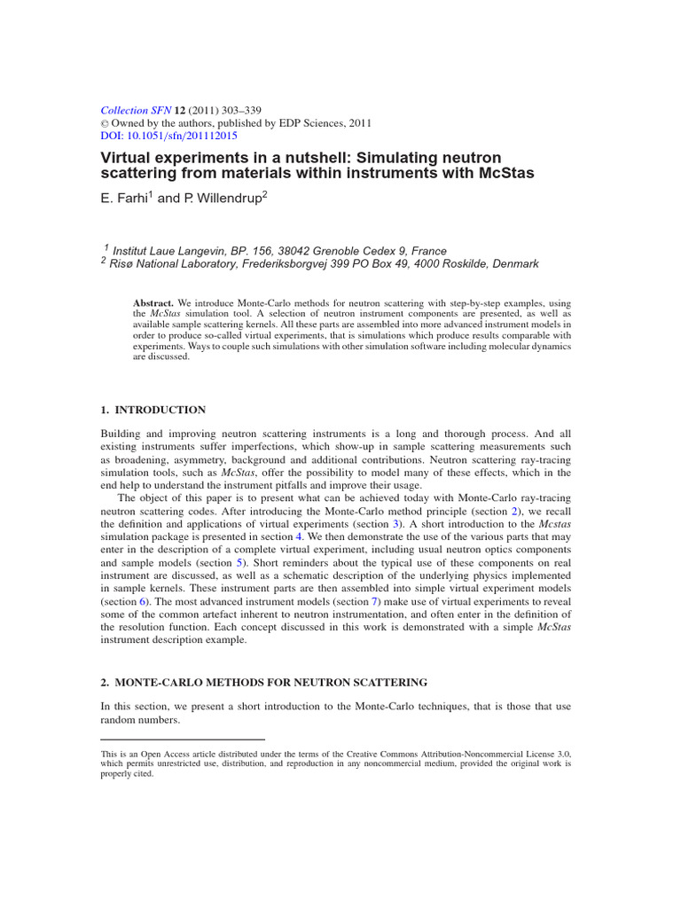 Virtual Experiments in A Nutshell | PDF | Monte Carlo Method | Scattering