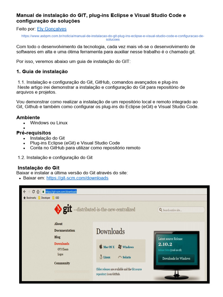 Instalação e Configuração do Git | PDF | Cápsula segura ...