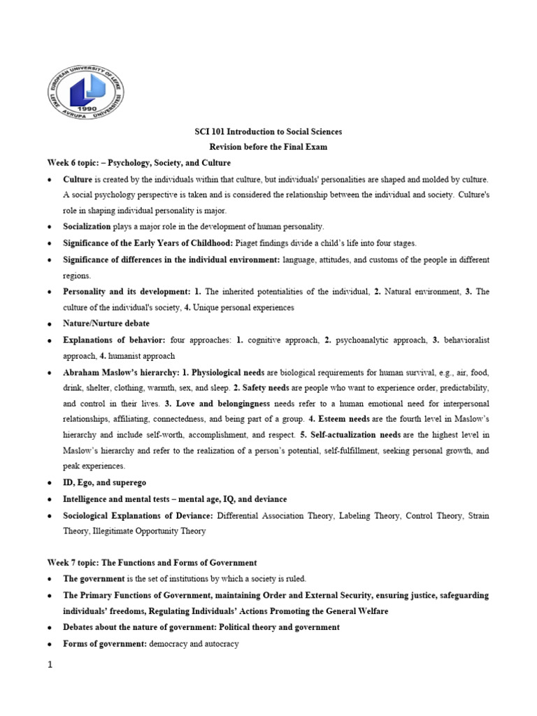 SCI 101: Social Sciences Overview | PDF | Politics | Social Science