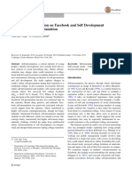Online Self-Presentation On Facebook and Self Development During The College Transition