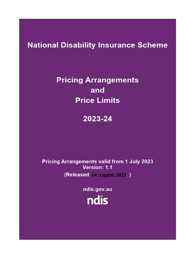 NDIS Pricing Arrangements and Price Limits 202324 v1.1 PDF
