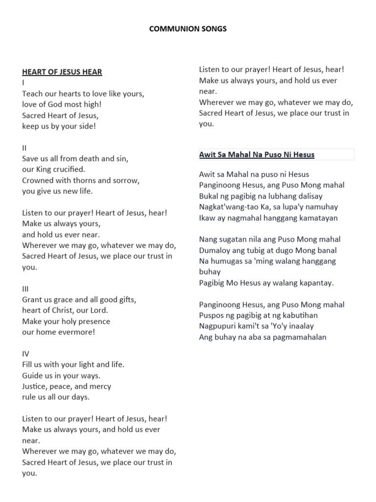 COMMUNION SONGS PDF