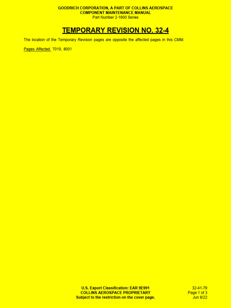 Temporary Revision No. 32-4: Part Number 2-1600 Series | PDF | Science ...