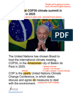 Brazil To Host COP30 Article Review by JForrest English