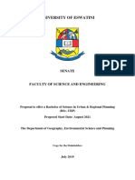 Proposal For The Introduction of A Bachelor's Degree in Urban and Regional Planning at The University of Eswatini