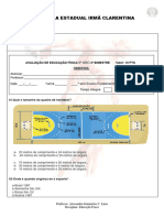 Avaliação de Educação Física Handebol 2º Bimestre 6º Ano