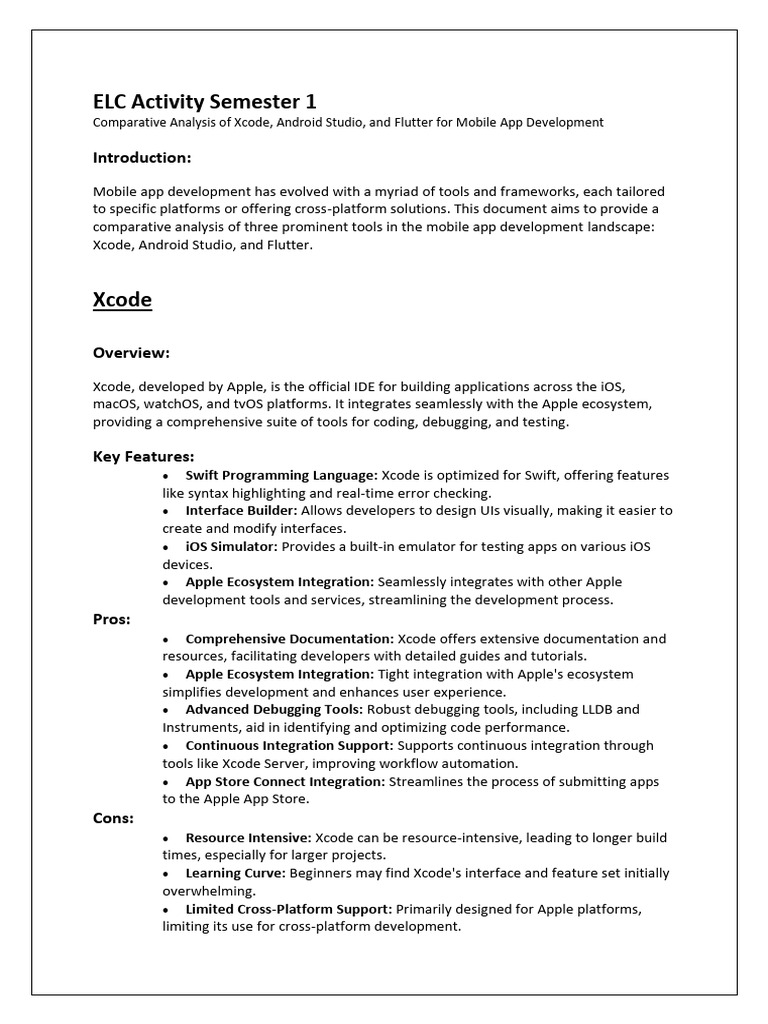 Comparison of 3 App Development Platforms | PDF | Xcode | Android ...