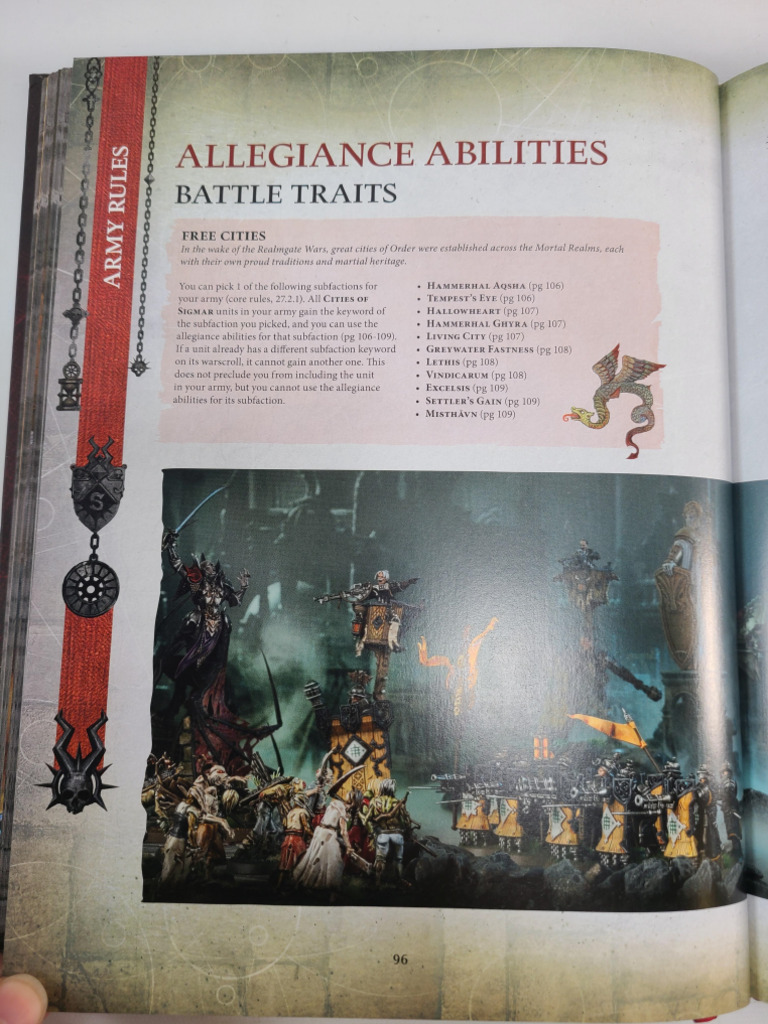 Warhammer Age Of Sigmar: Cities Of Sigmar Battletome (2023 English Edition) - Hardback Rulebook + Tokens