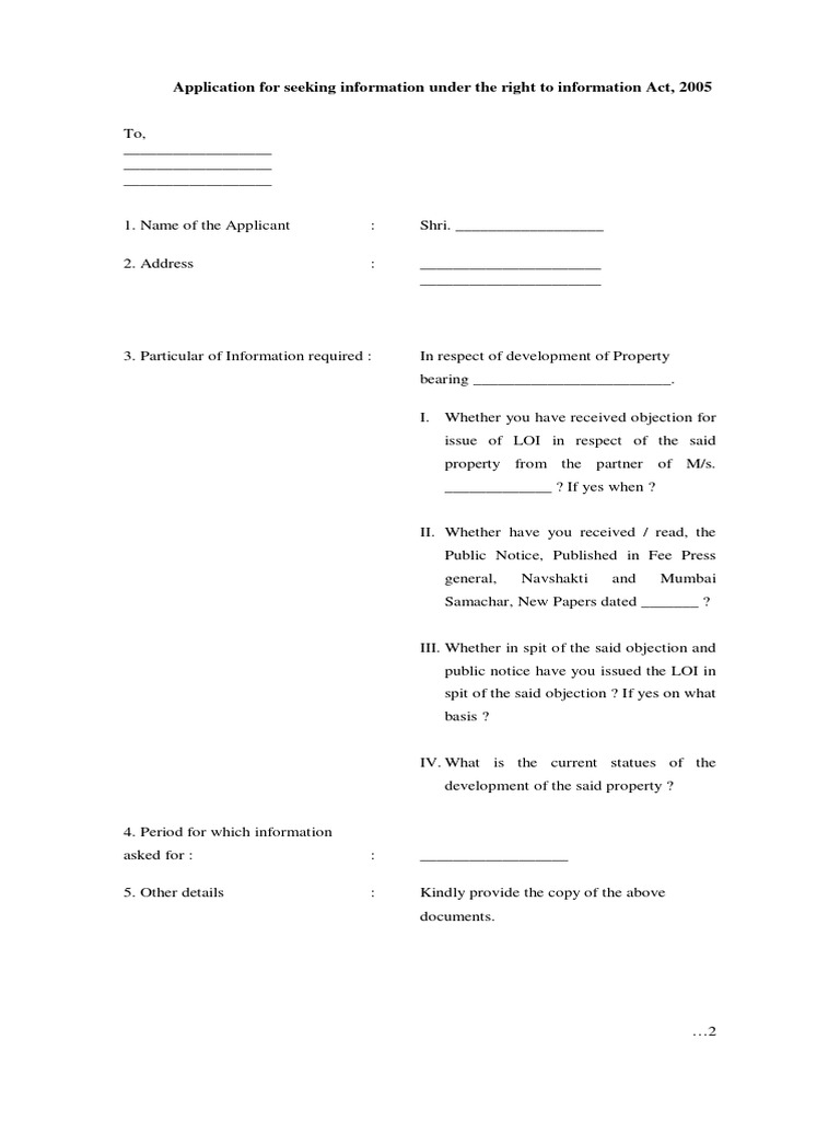 Rti application pdf