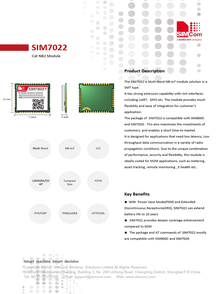 Sim7022 Spec en 20210611 | PDF | Transport Layer Security | Networking ...