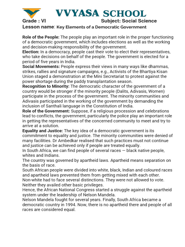 G 6 Key elements of Government PDF