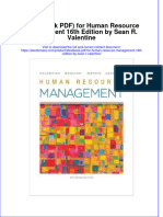 Etextbook PDF For Human Resource Management 16th Edition by Sean R Valentine