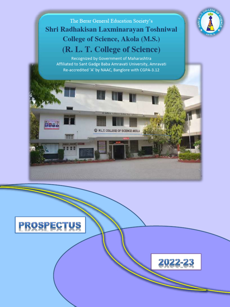 RLT College of Science, Akola Prospectus | PDF | University And College ...