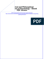 Historical and Philosophical Foundations of Psychology Ebook PDF Version