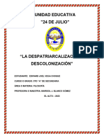 Ensayo La Despatriarcalización y Descolonizacion C