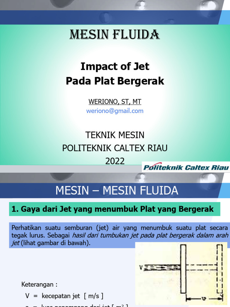 Mesin Fluida Materi Kuliah Ke 9 Mei 2021 2022 Pdf