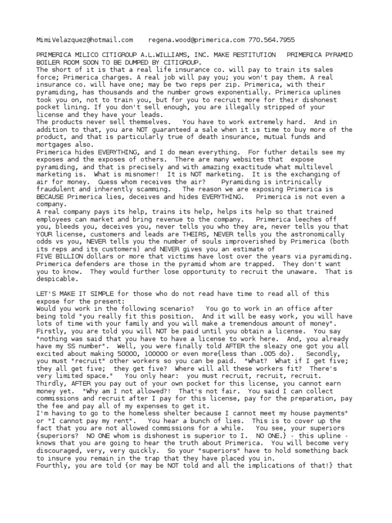 Alwilliams Primerica Download Free PDF Multi Level Marketing Business