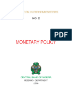 CBN Education in Economics Series No. 2 Monetary Policy