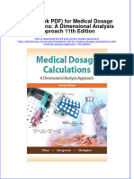 Etextbook PDF For Medical Dosage Calculations A Dimensional Analysis Approach 11th Edition