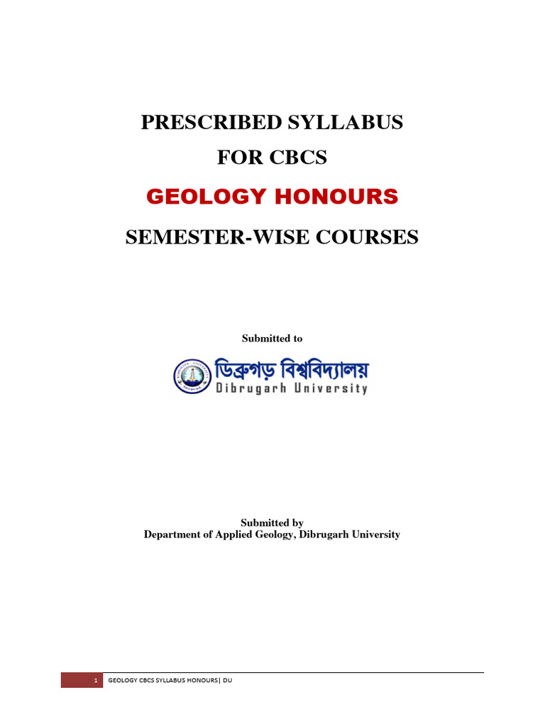 Geology Honours Revised Pdf Earth Sciences Rock Geology