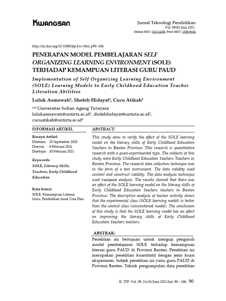 SOLE Model's Impact on Teacher Literacy | PDF | Career & Growth
