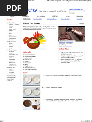 Thank You Turkey Craft _ Ki...