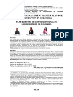 Integrated Management Master Plan For Universities in Colombia