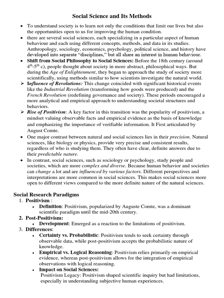 Social science and its methods pdf