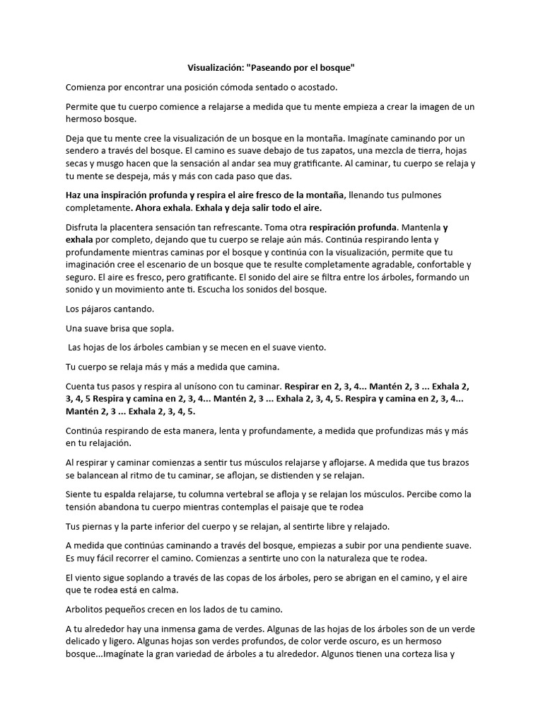 Visualización Guiada: Paseo por el Bosque | PDF | Arboles | Montañas