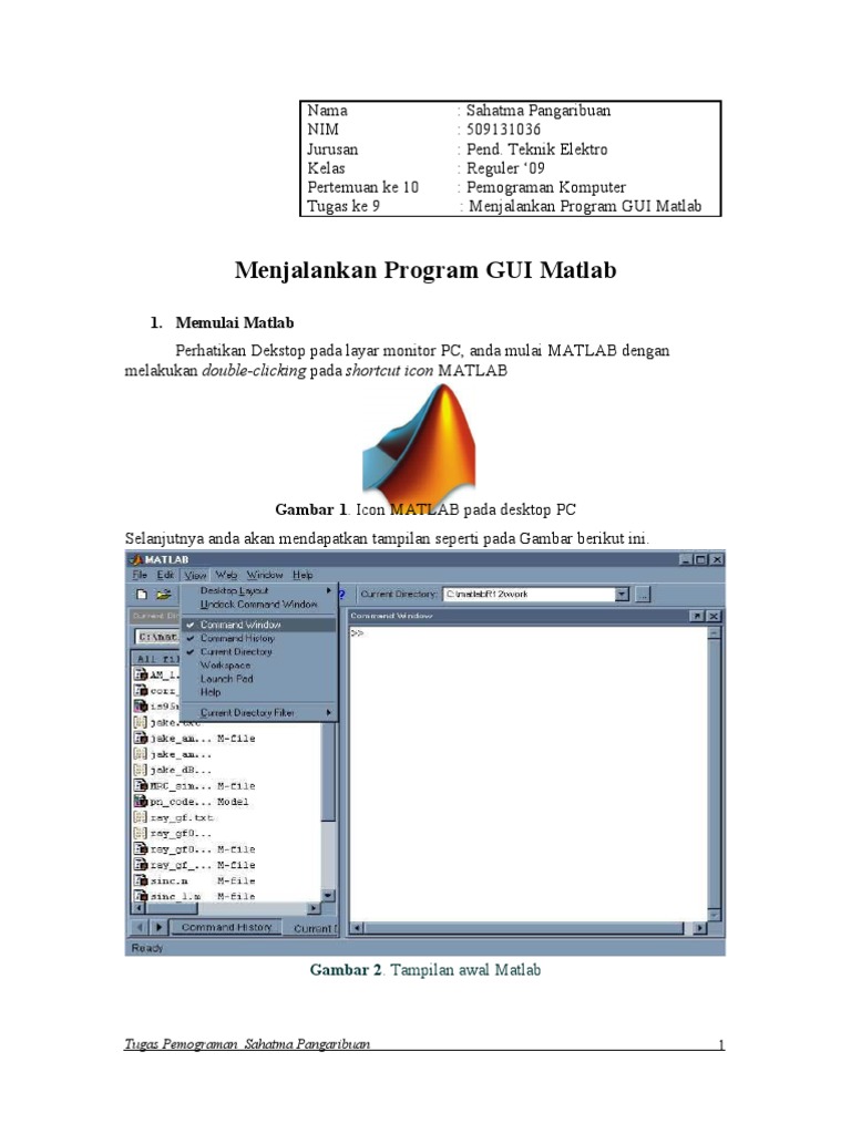 Menjalankan Program GUI Matlab | PDF