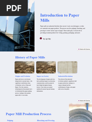 Introduction to Paper Mills