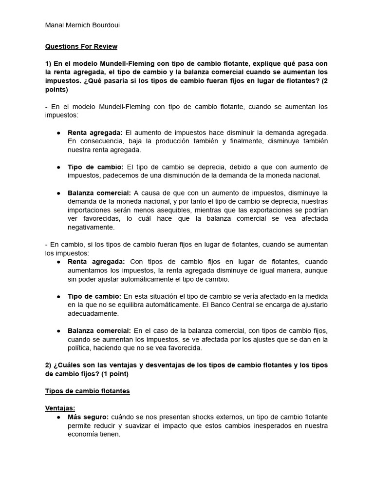 PRÁCTICA TEMA 5 (1) Macro 2 | PDF | Tipo de cambio | La política fiscal