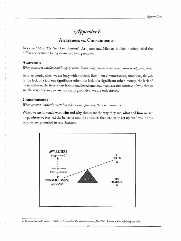 ACA Awareness Vs Consciousness | PDF