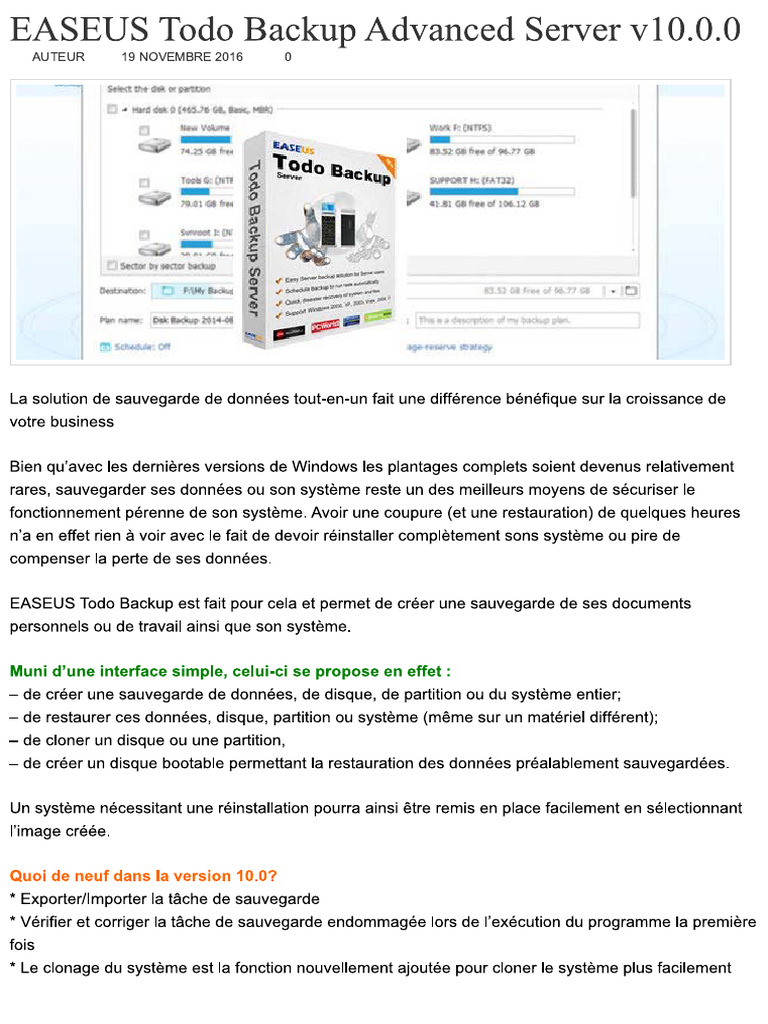 EASEUS Todo Backup Advanced Server v10.0 | PDF | Technology & Engineering
