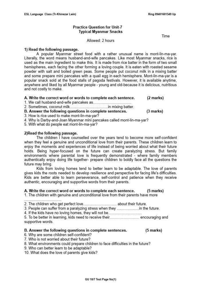 Grade 10 Unit 7 Pdf Pancake Food And Drink