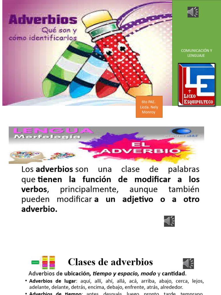 Guía Completa de Adverbios en Español | PDF | Adverbio | Lingüística
