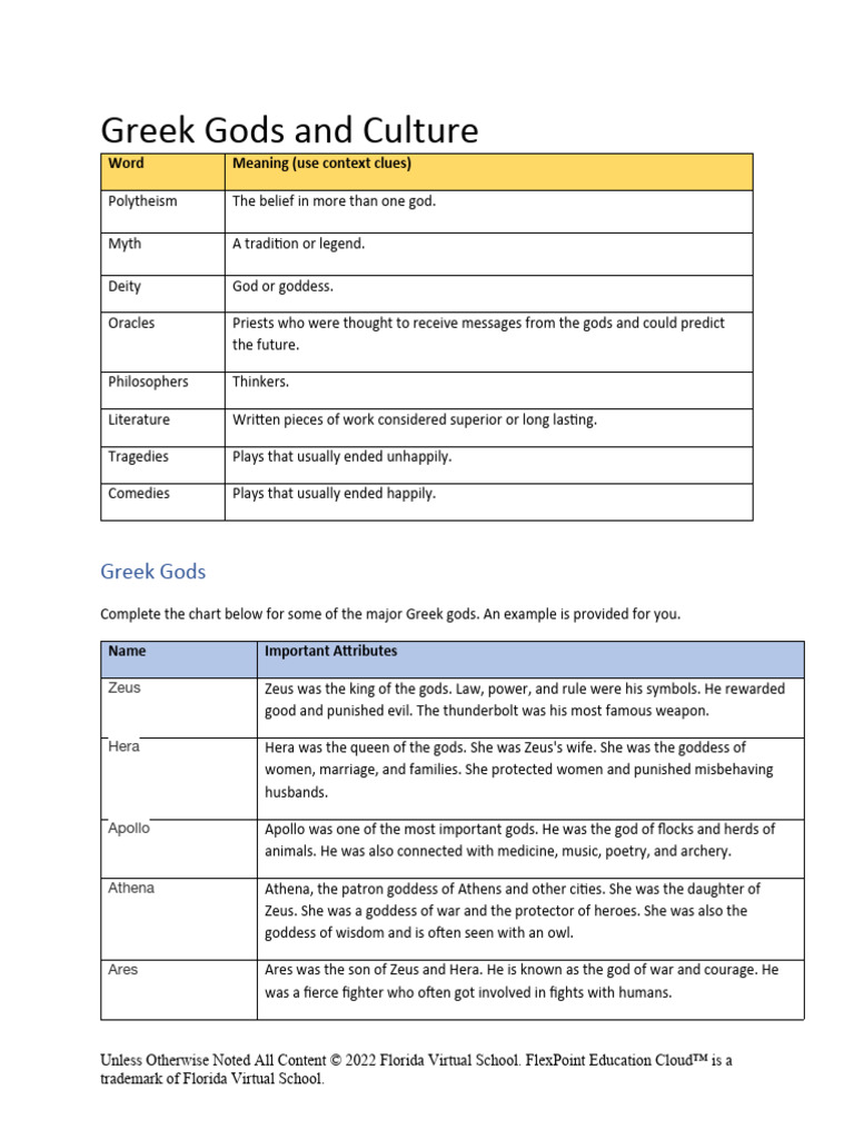 Overview of Greek Gods and Culture | PDF | Philosophy | General Fiction